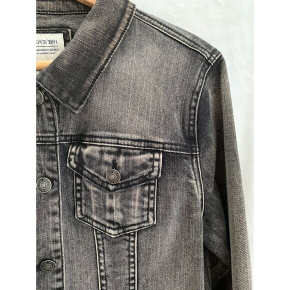 Forever 21 I Love H81 Heritage Cotton Denim Jacket Grey Washed Size Medium - Picture 3 of 5